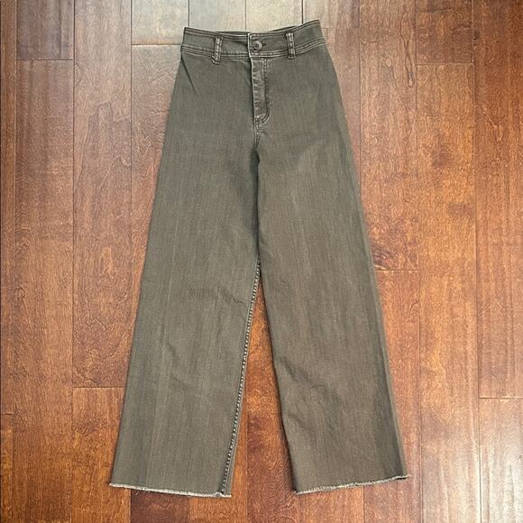 Miou Muse Other - Miou Muse Straight Wide Leg Denim Pants in Mushroom, Size Small (XS Waist)